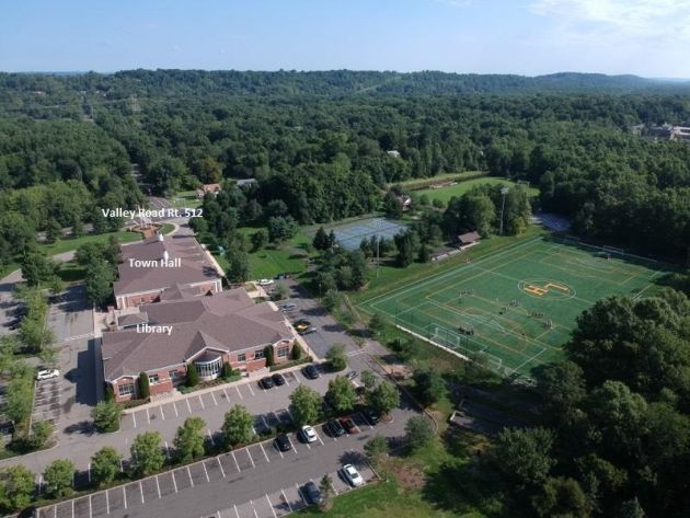 Aerial view of tennis courts